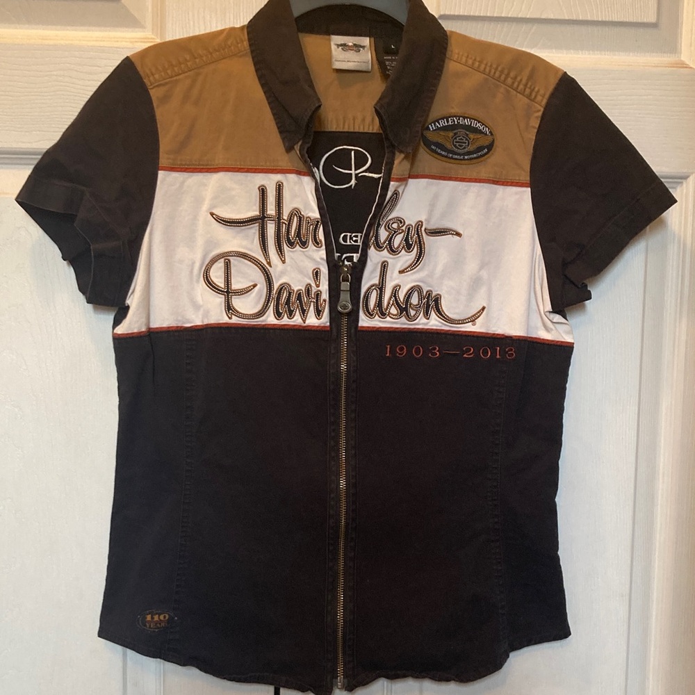 Harley Davidson 110 Anniversary Edition  Riding Shirt…Size L.. A Classic!!!